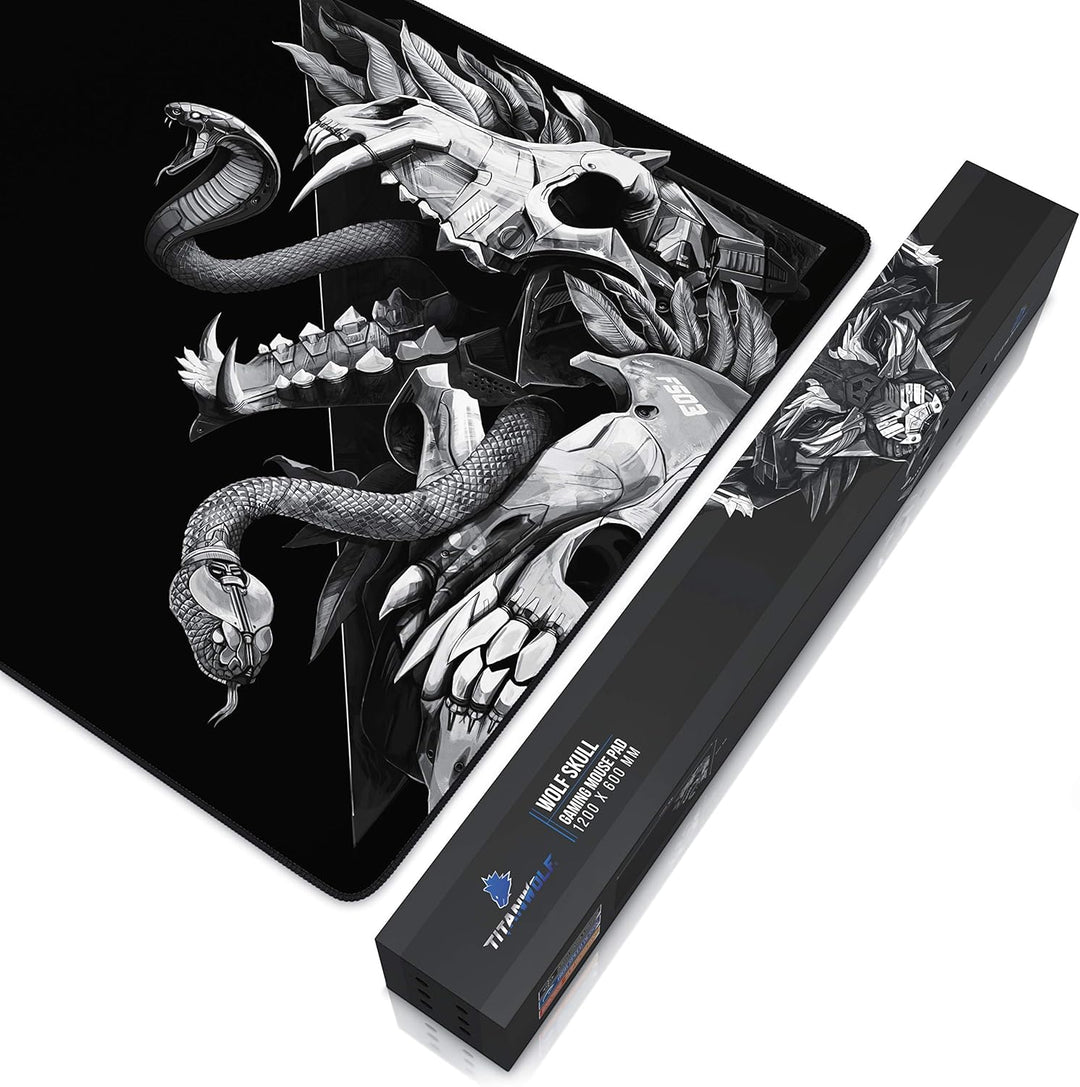 CSL - Übergrösse Mauspad Gaming Titanwolf 1200x600mm - XXXL Mousepad gross mit Motiv - XXXL Tischunt