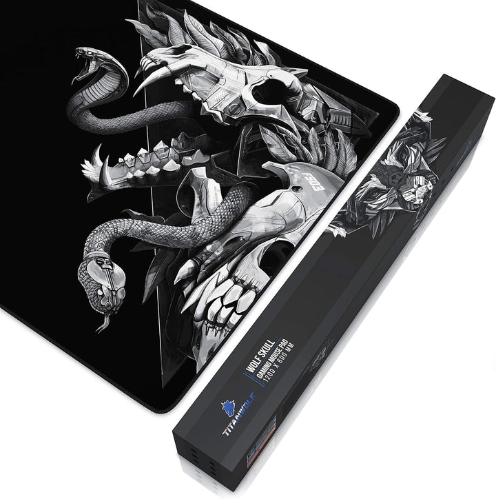 CSL - Übergrösse Mauspad Gaming Titanwolf 1200x600mm - XXXL Mousepad gross mit Motiv - XXXL Tischunt