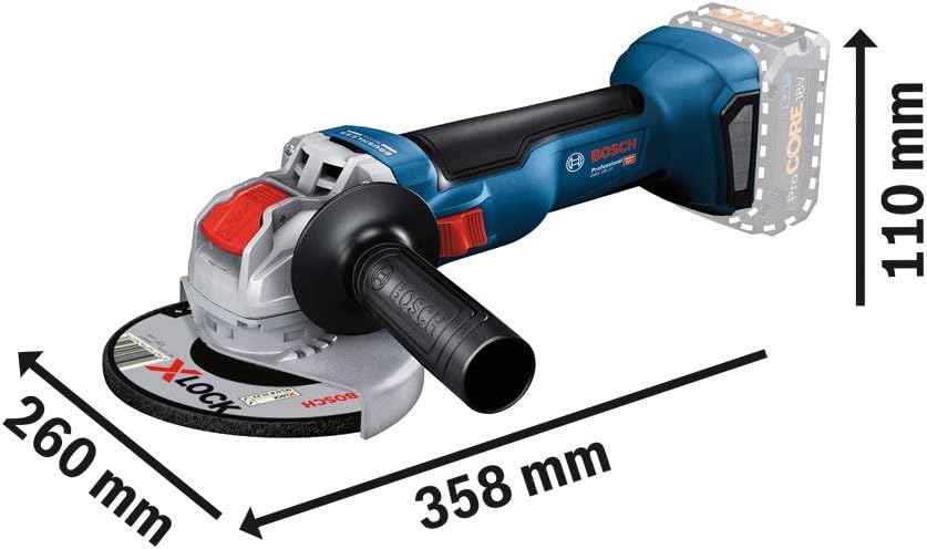Bosch Professional System Winkelschleifer - Mehrfarbig, GWX 18V-10 (Scheibendurchmesser 125 mm, mit