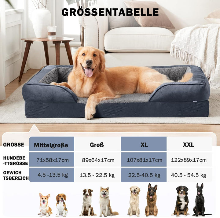 JOEJOY Orthopädisches Hundebett Mittelgrosse Hunde, Memory Foam Hundesofa, Abnehmbarem Waschbares Hu