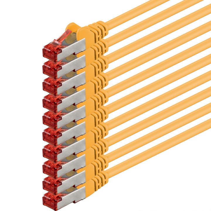 1aTTack.de 10x 3m - Cat 6 Netzwerk-Kabel Patch-Kabel Cat6 RJ45 SFTP - Gelb