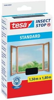 Tesa Fliegengitter für Standard-Fenster, weiss, leicht, 1,5 m x 1,8 m