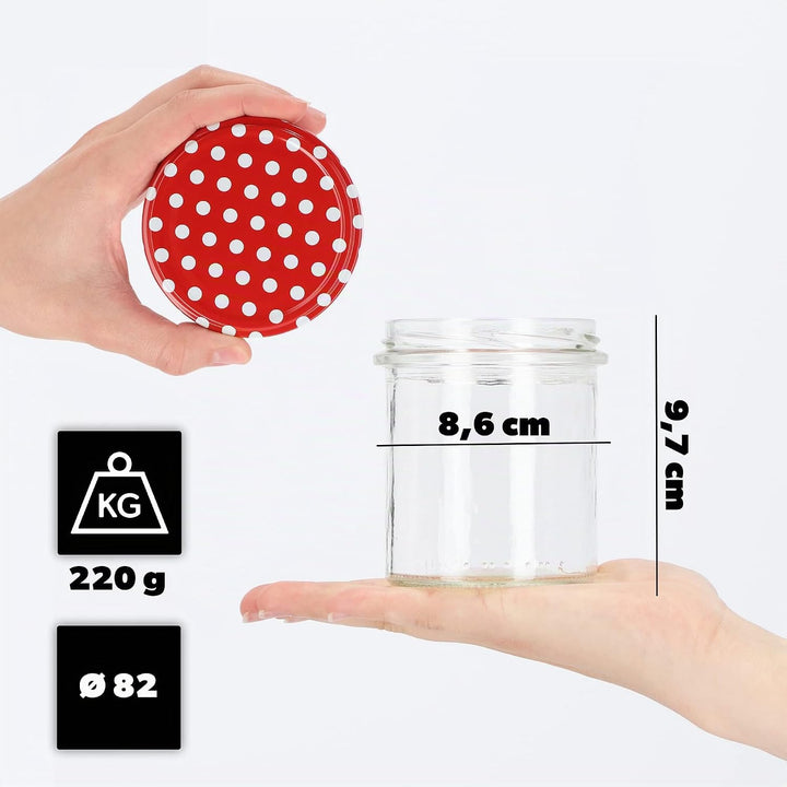 KADAX 10er Set Marmeladengläser 350ml TO82, Einmachgläser Vorratsgläser Mason Jar mit Schraubdeckel,