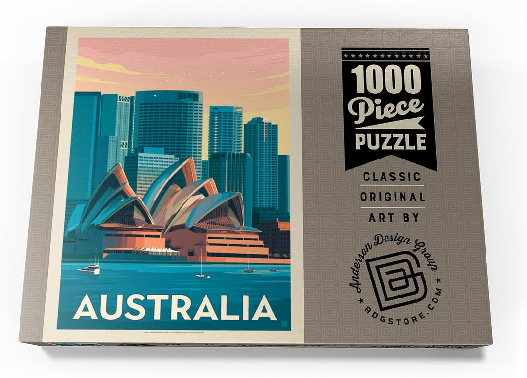 Australia: Sydney Skyline, Vintage Poster - Premium 1000 Teile Puzzle - MyPuzzle Sonderkollektion vo