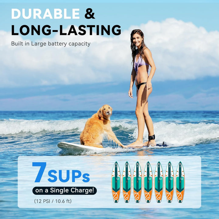 TOPUMP 7800mAh SUP Pumpe Elektrisch Akku TPS300, 20 PSI Hochdruck Elektrische SUP Luftpumpe, 110 V A