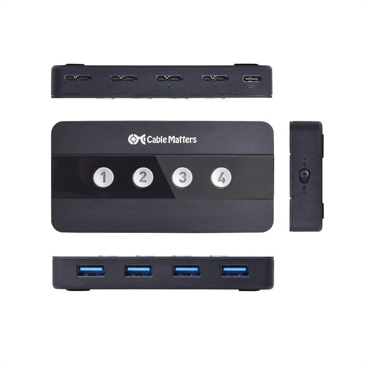 Cable Matters 4-Port USB 3.0 KVM Switch Hub (USB Switch 4 In 4 Out, KVM Switches) für 4 Computer - U