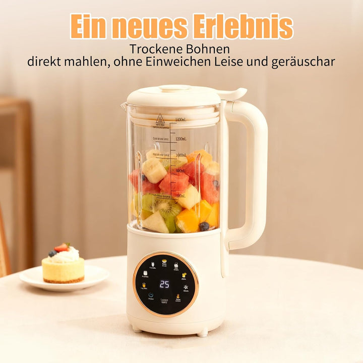 1400ml Pflanzenmilchbereiter Entsafter Nussmilchbereiter Nussmilch Maschine mit Touch-LED-Display, H