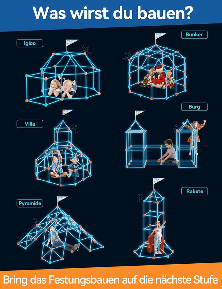 besrey Höhle Kinder – 133PCS Konstruktionsspielzeug mit Wurfspiel, Outdoor Garten Spielzeug, Kreativ