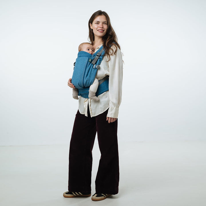 Love & Carry ONE Babytrage für Neugeborene (Denim), Denim
