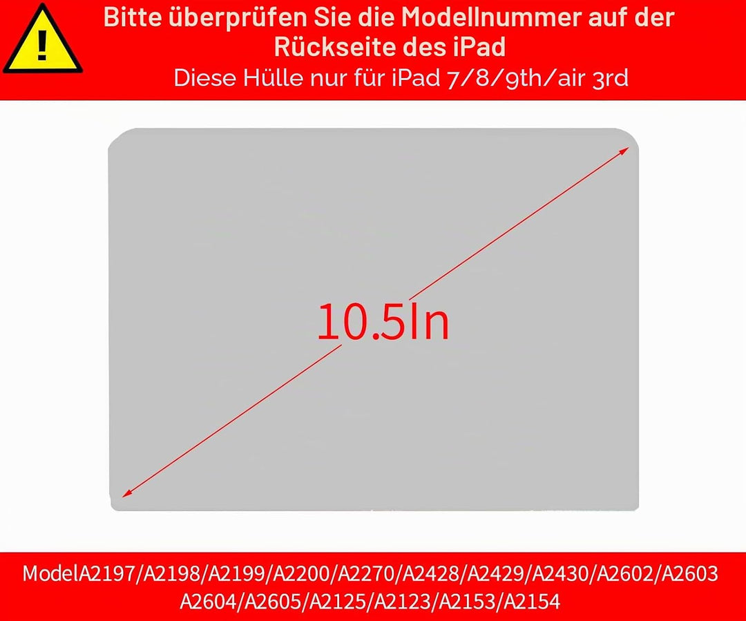 Berkin Arts iPad 7/8/9. Generation Hülle/iPad Air 3. Generation Hülle (10.5 Zoll) 2019/2020/2021 Fol