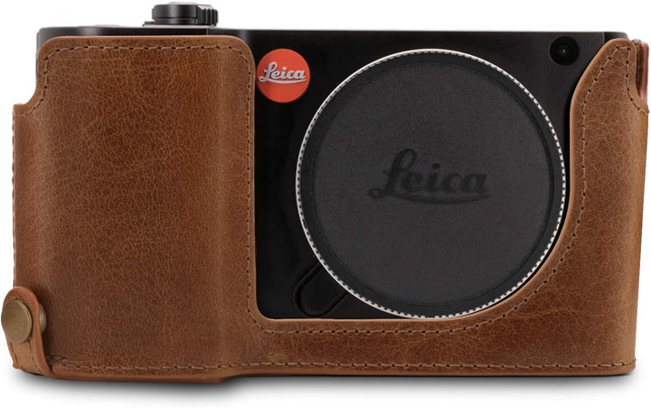 MegaGear MG1726 Ever Ready Kameratasche aus echtem Leder, kompatibel mit Leica TL2, TL, Dunkelbraun,