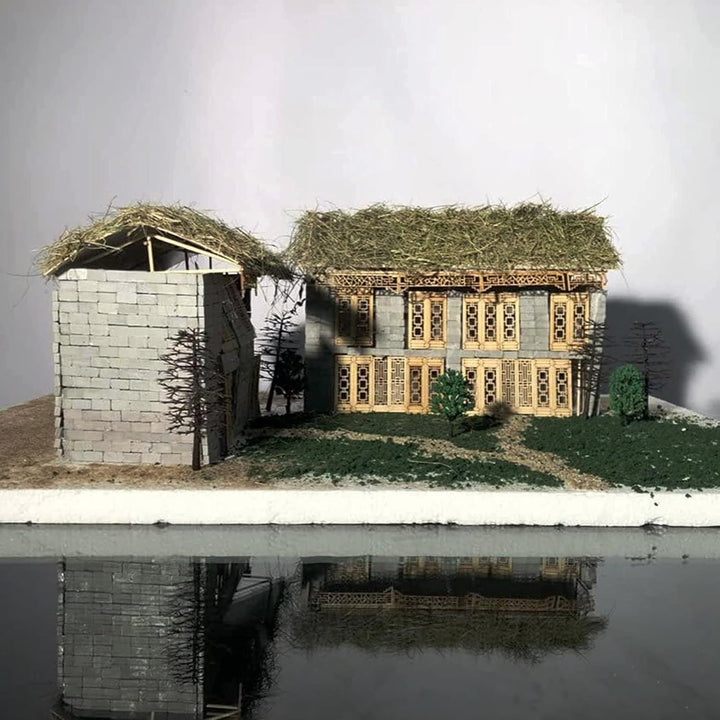 Woohome 542 Stück Mini Grau Scale Ziegel Dachbauten, Miniatur Dachziegel für DIY Puppenhaus Ziegel D