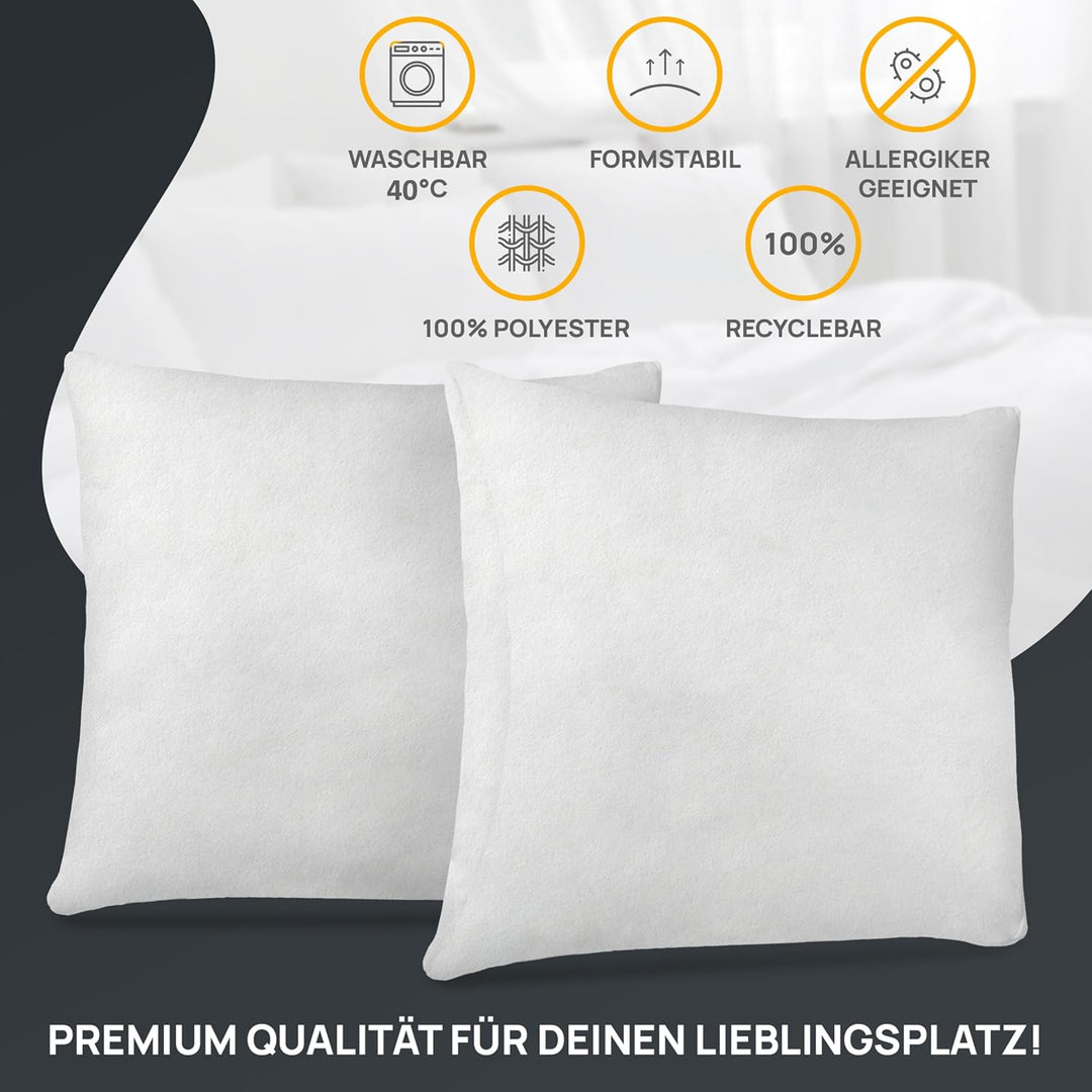 LILENO HOME 4er Set Kissenfüllung 30x30 cm - 40°C waschbares Innenkissen geeignet für Allergiker - P