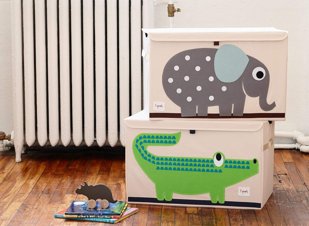 3 Sprouts - Spielzeugtruhe für Kinder - Ablagetruhe für Jungen- und Mädchenzimmer, Krokodil, Krokodi
