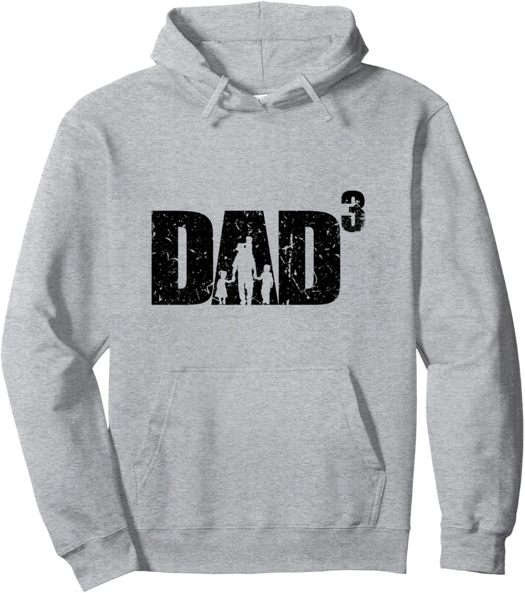 Dad hoch 3 stolzer Vater mit 3 Kinder dreifacher Papa Pullover Hoodie