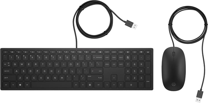 HP Pavilion 400 Bundle (4CE97AA) Tastatur und Maus mit Kabel (QWERTY, 1.600 dpi, USB-Kabel, 3 Tasten
