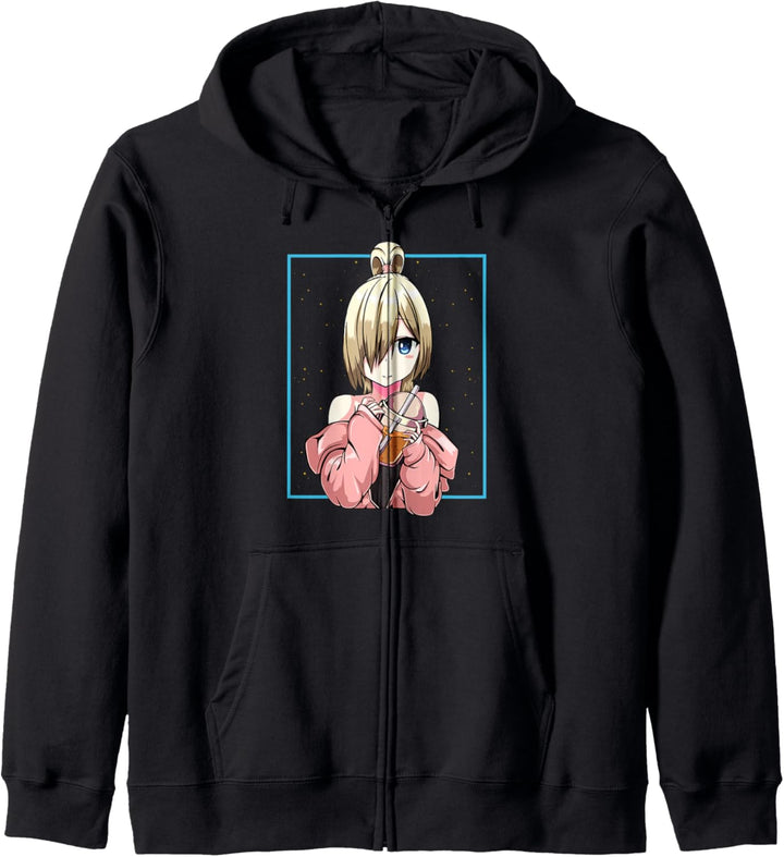 Bubble Tea Anime Girl Mädchen Kawaii Otaku Manga Kanji Süss Kapuzenjacke