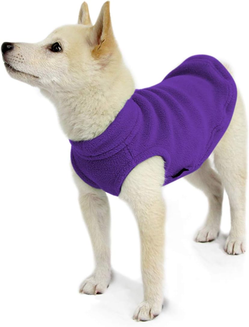 Gooby - Stretch Fleece Vest, Pullover Fleece Vest Jacket Sweater for Dogs, Violet, Medium violett Me