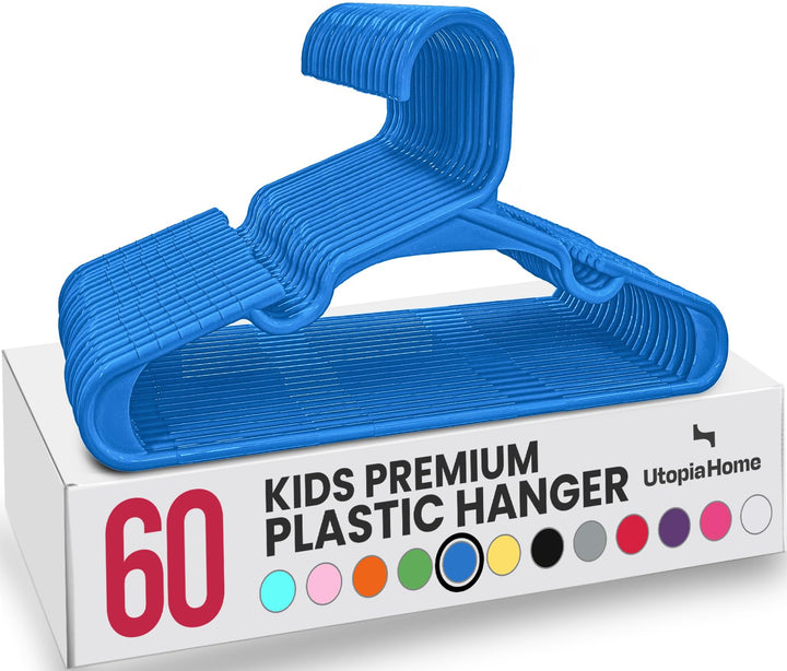 Utopia Home Kabellose Kleiderbügel aus Kunststoff, Blau, 60 Stück Blau Pack of 60, Blau Pack of 60
