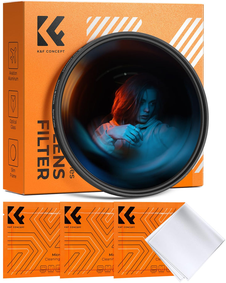 K&F CONCEPT Halo Effektfilter 77mm Wirbelverzerrungen und Tunnelblick Spezialeffektfilter (Nano-Basi