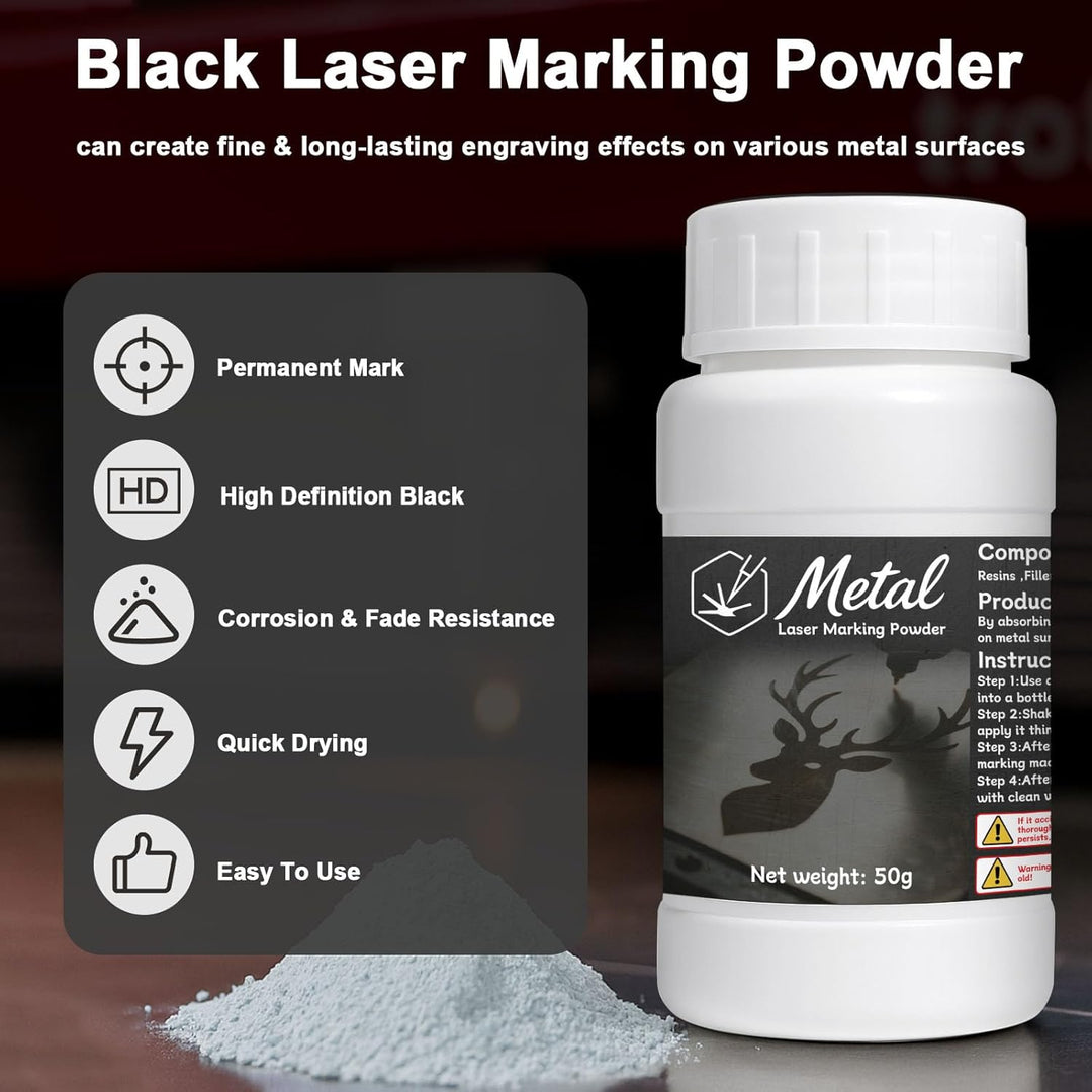 1DFAUL 50 g Lasermarkierungspulver, Metallmarkierungs-Sprühflüssigkeit für die Lasergravur, hoher Ko