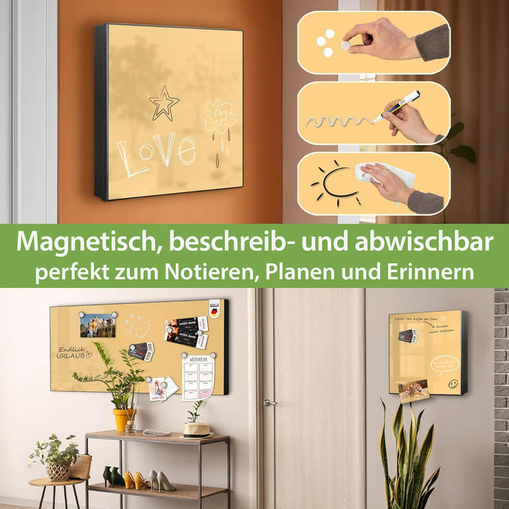 banjado Grosser Schlüsselkasten Metall - Schlüsselbox 30x30cm mit 32 Haken - Schlüsselkasten modern
