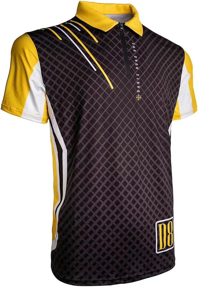 CUESOUL Darts Road ONE Atmungsaktiver Dart-Shirt 3XL gelb 1, 3XL gelb 1