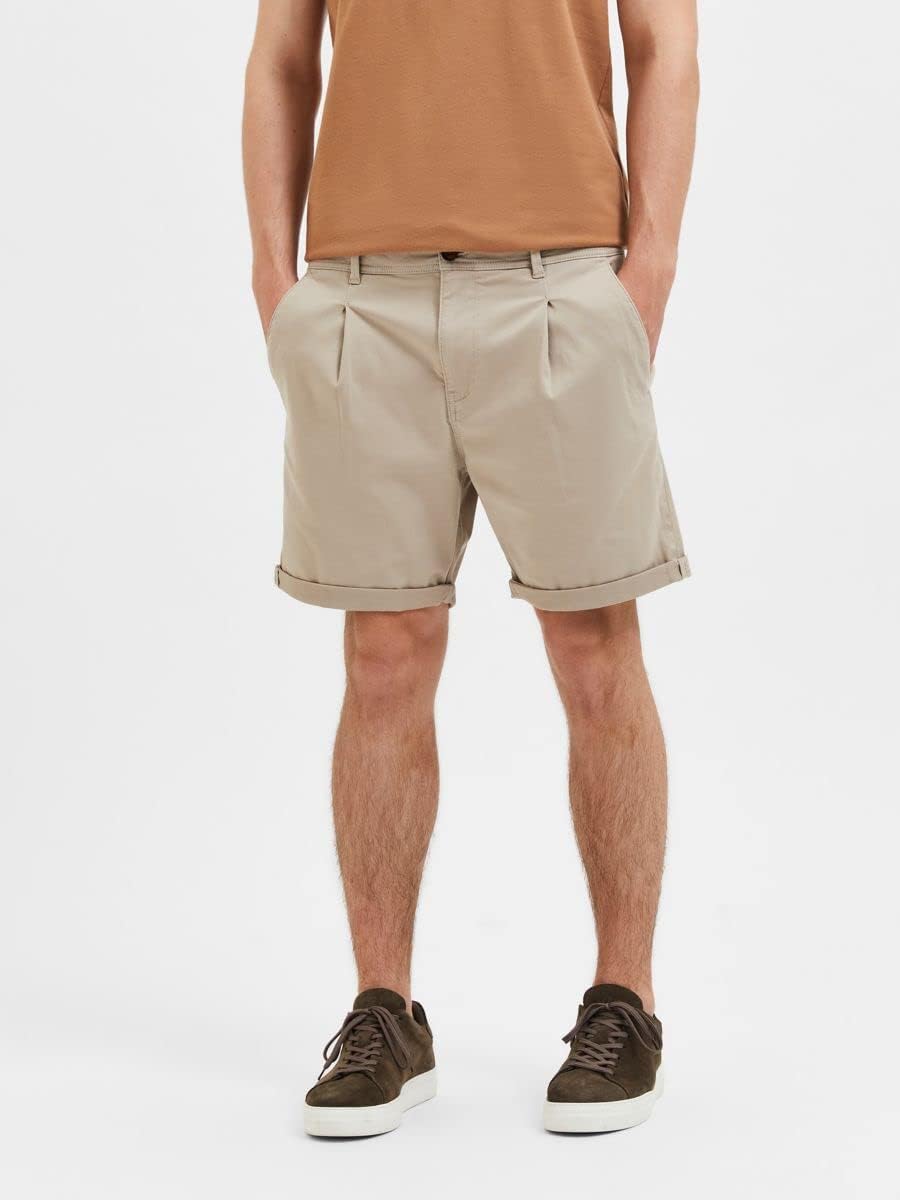 Selected Homme Herren Slhcomfort-Gabriel Shorts W Noos Chinoshorts XXL Pure Cashmere, XXL Pure Cashm