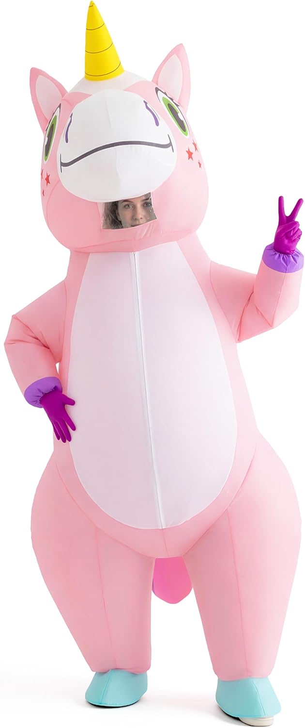 Spooktacular Creations Aufblasbares Einhorn Kostüm Ganzkörper, Einhorn Air Blow-up Kostüm für Hallow
