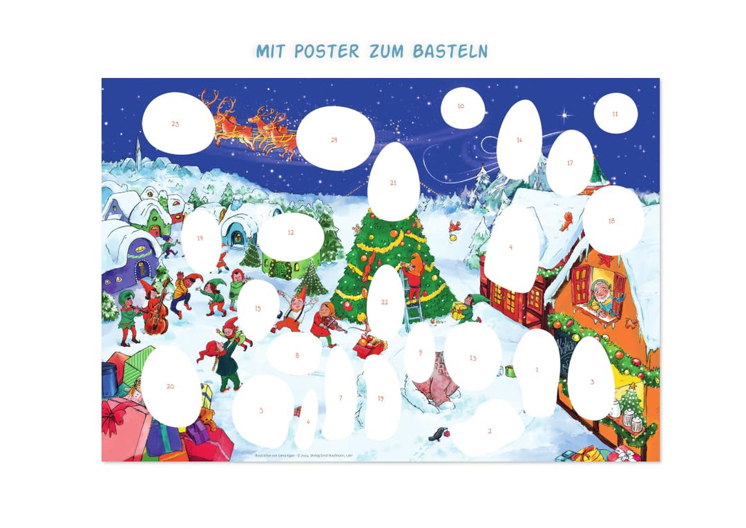 Oskar, der kleine Weihnachtselch: Ein Adventskalender zum Vor- und Selberlesen (Adventskalender mit