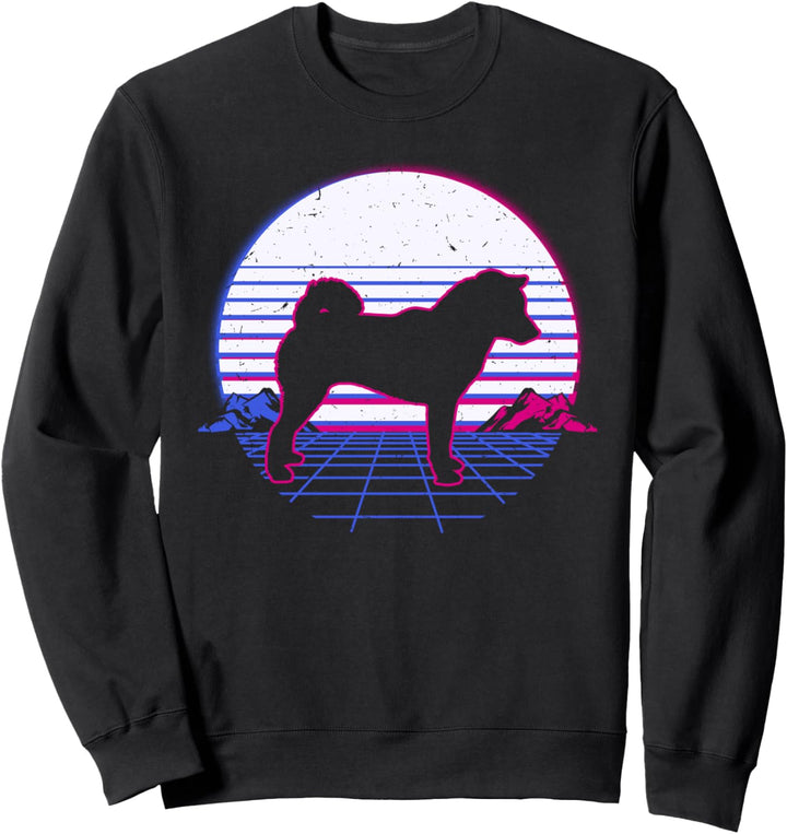 Shiba Inu Hund Welpe Retro Vintage Sunset Sweatshirt