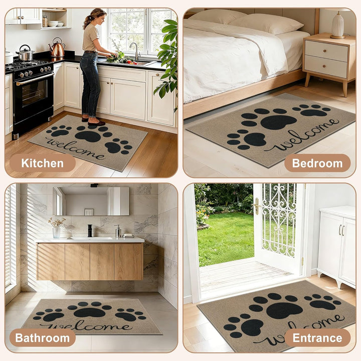 Capslpad Fussmatte aussen und Innen 60 x 90 cm, Waschbar rutschfeste Schmutzfangmatte, Absorbierend