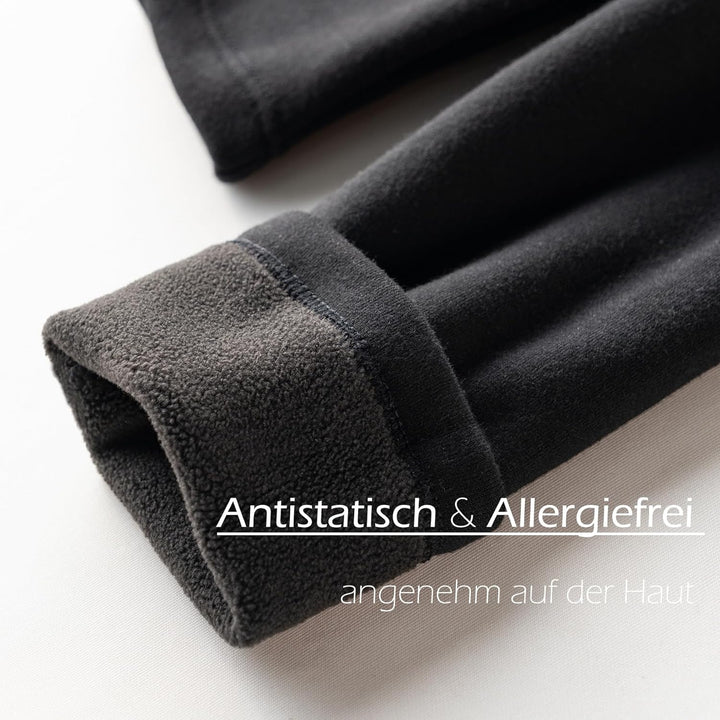 LYRIKER Baumwolle Thermo Leggings mit Taschen, Gefütterte High Waist Damen Winter Leggings mit Fleec