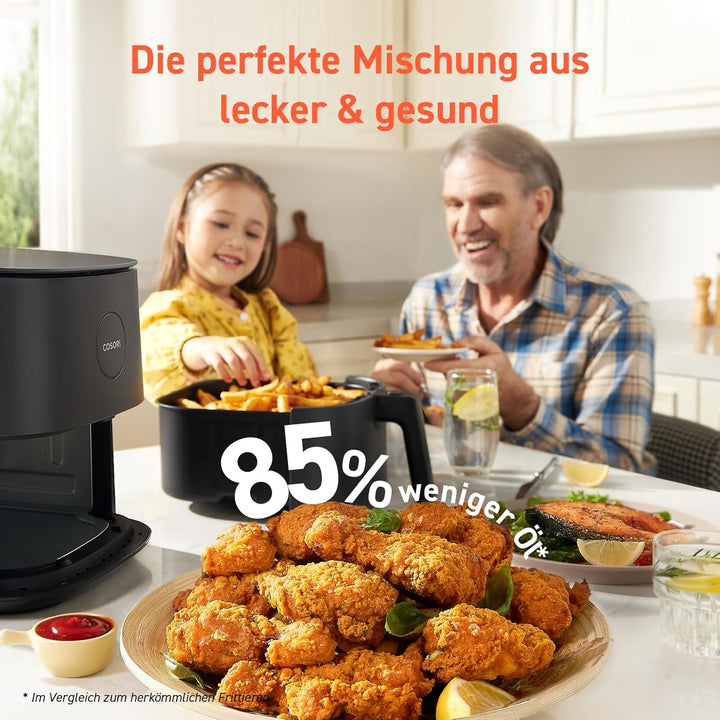 COSORI Airfryer, 7-in-1 Heissluftfritteuse 4,7 L, Max 230℃ & 55dB leise Heissluftfritteuse, 100+ Rez