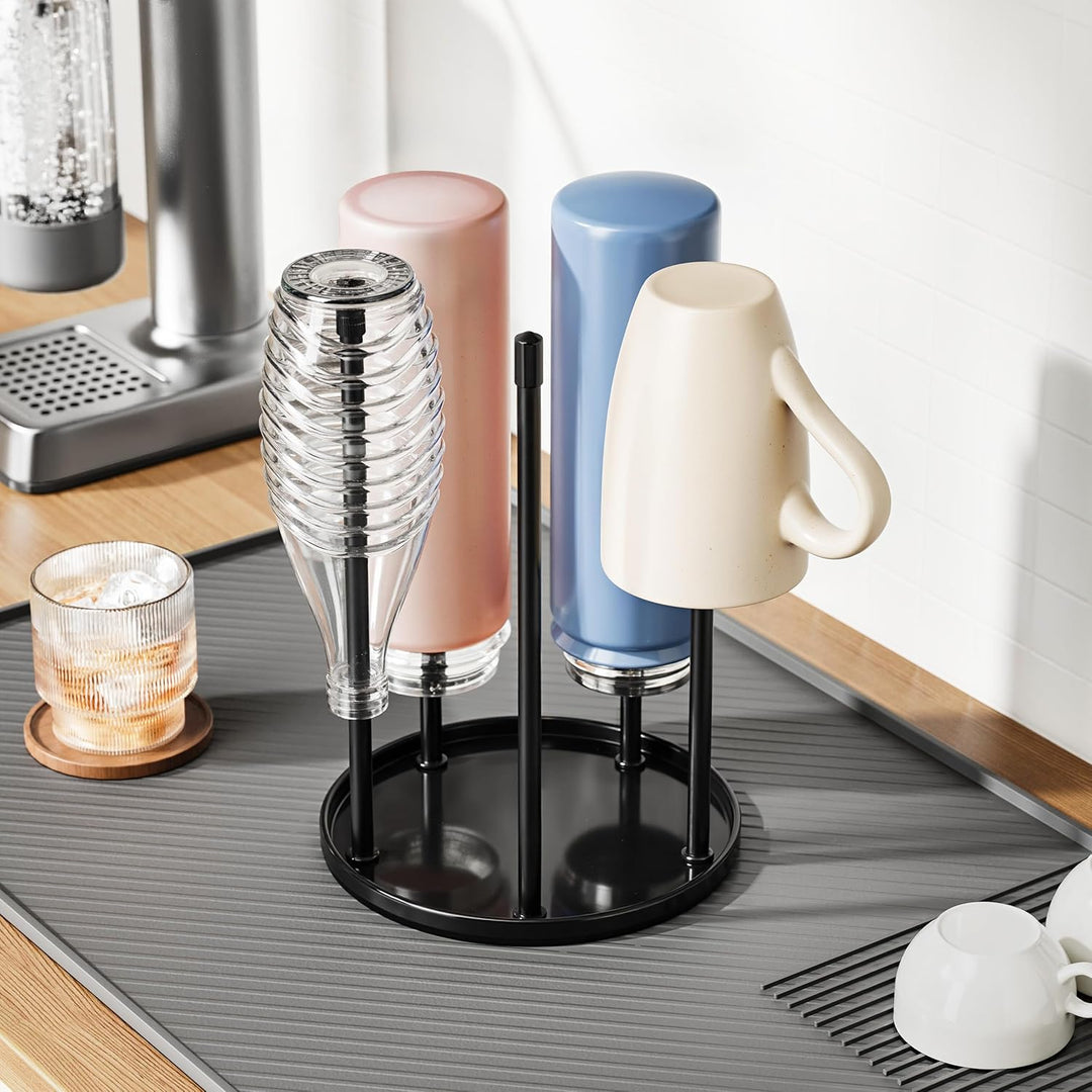 Flaschenhalter für SodaStream Crystal – Keramik Abtropfständer mit Abtropfgestell und Abtropfwanne f