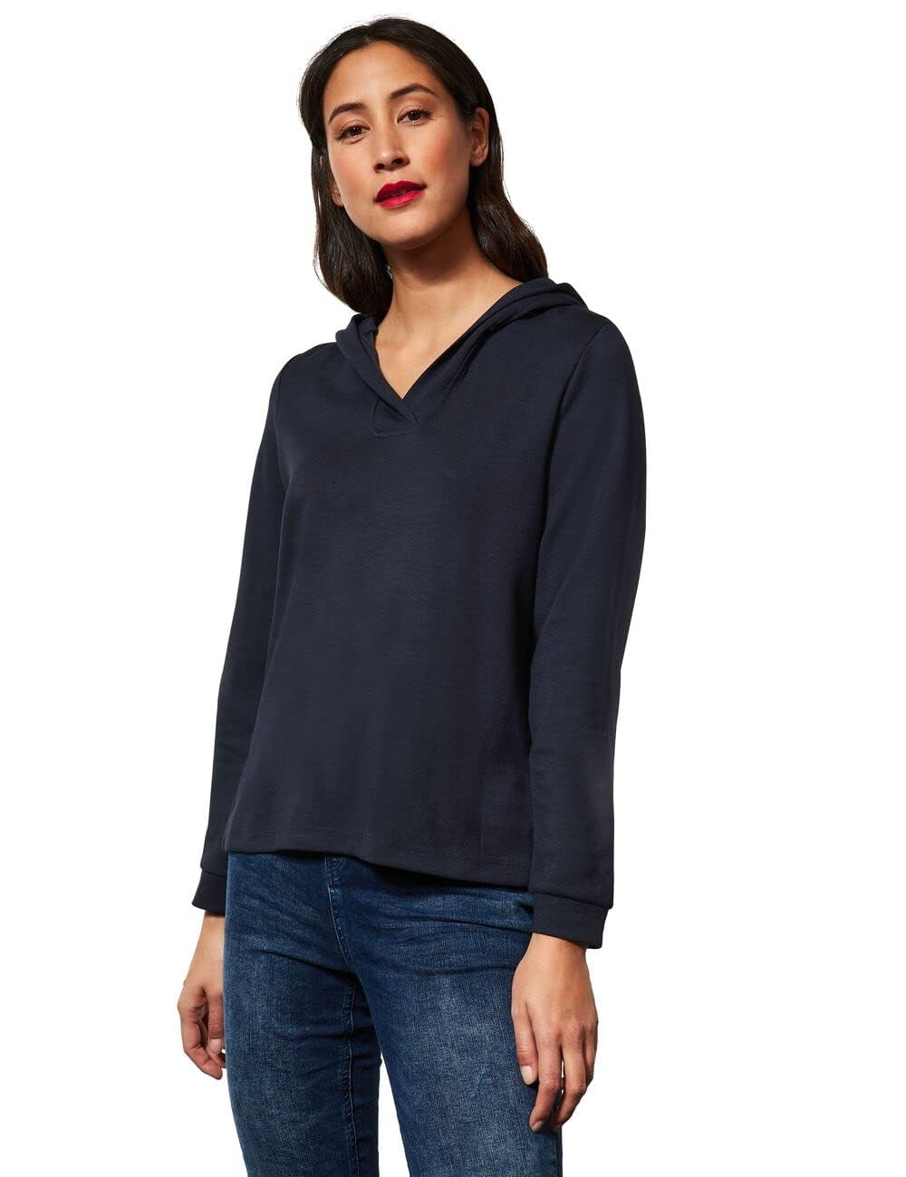 STREET ONE Damen Hoodie 40 Dark Vintage Blue, 40 Dark Vintage Blue