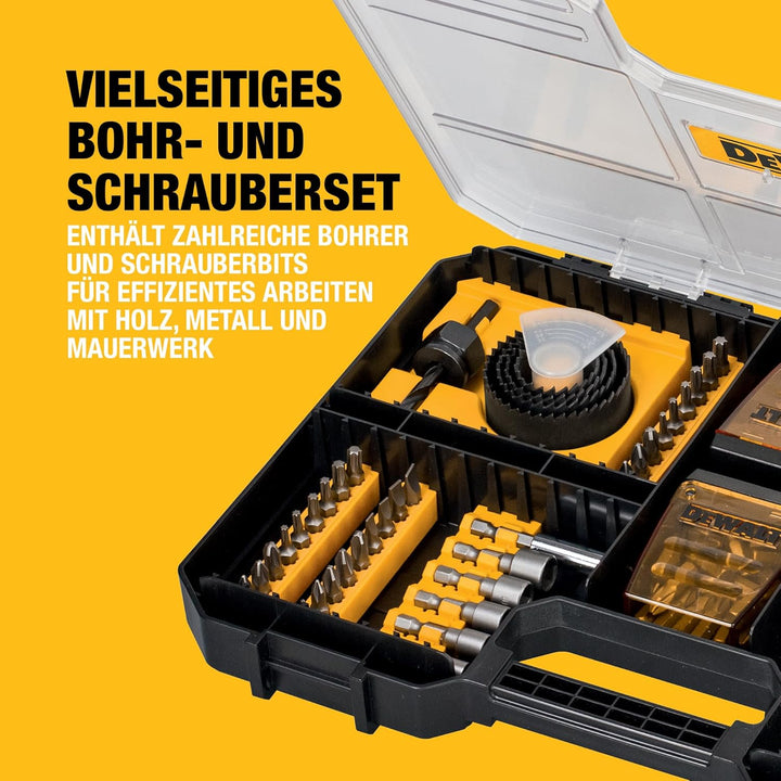 DeWalt Universalset/ MaxiSet (100-tlg., mit HSS-Metallbohrern, Betonbohrern, Lochsägen, Bits 25 mm,