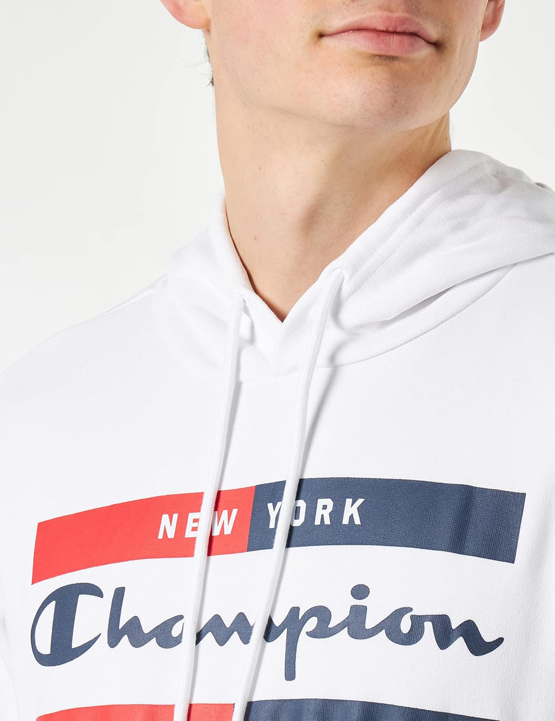 Champion Herren Legacy Graphic Shop Authentic Powerblend Terry Box Logo Kapuzenpullover M Weiss, M W