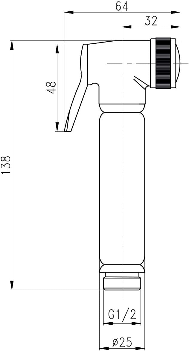 Design WC/Bidet Handbrause Komplettset mit Absperrventil - Rund