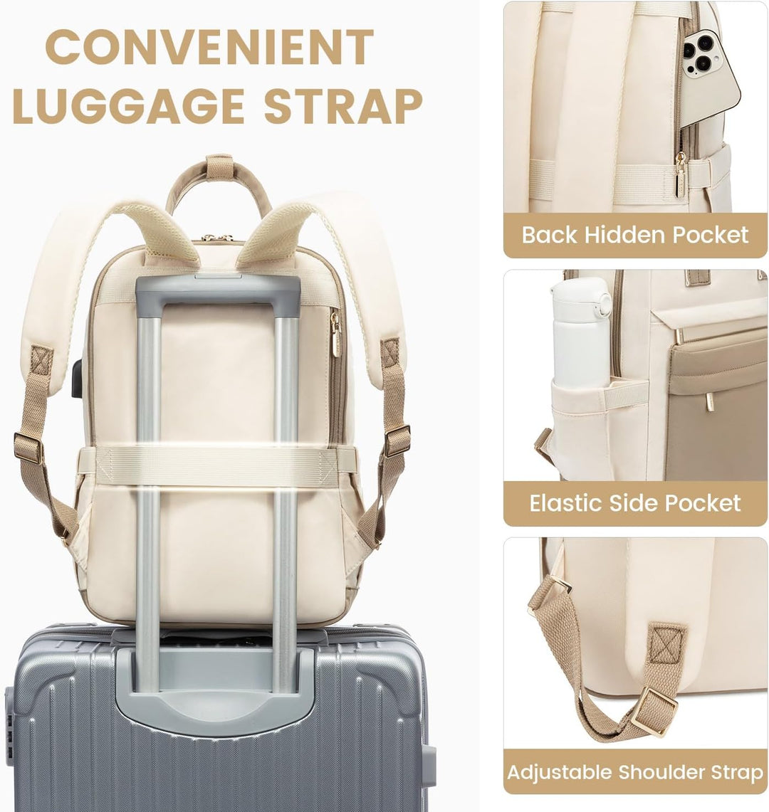 LOVEVOOK Rucksack Damen Klein, 14 Zoll Laptop Rucksack mit Laptopfach, Kleiner Wasserdicht Daypack E