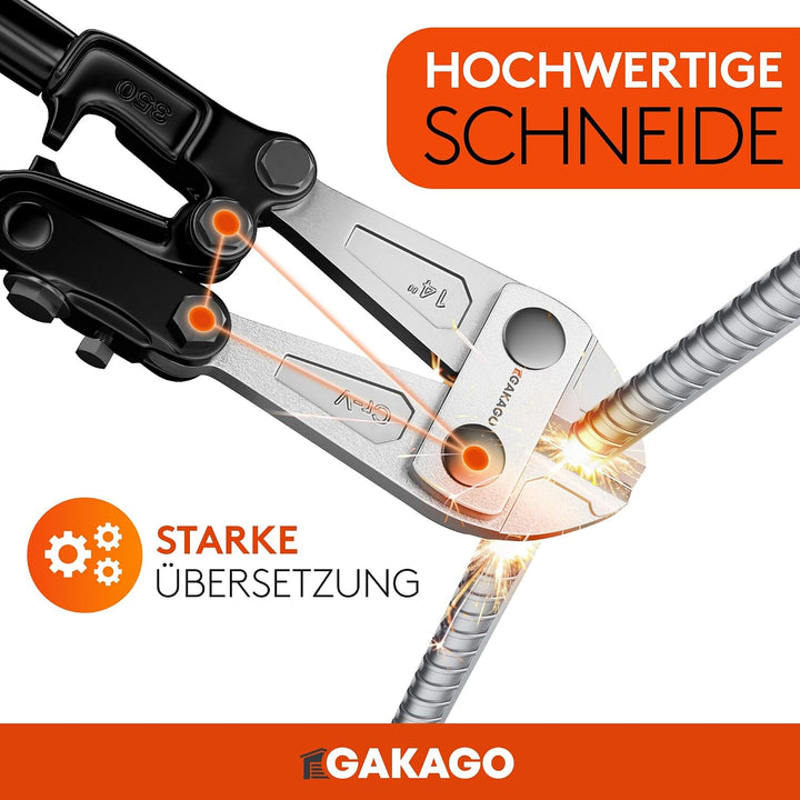 Gakago Bolzenschneider 14" (350 mm) - Metallschneider mit gehärteten CR-V Klingen - Kraftvolle Übers