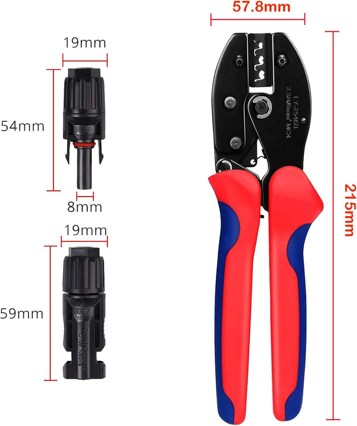 TRAMILY Solar Crimpzange Kit für Kabelverbinder für 2,5/4,0/6,0 mm² Solarpanel PV Kabel, 6 Stück män