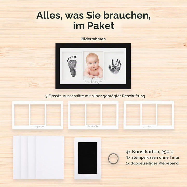 KeaBabies Tintenloses Baby Handabdruck und Fussabdruck set (Onyx Black) | No Mess Tintenauflage für