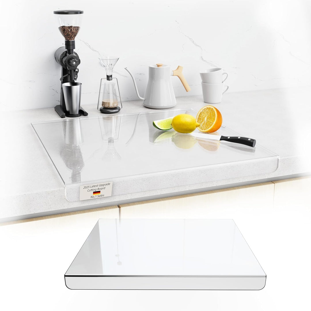Schneidebrett aus Acryl, Schneidebrett Glas Küchenbrett Durchsichtig, Küchenschneidebrett Arbeitspla