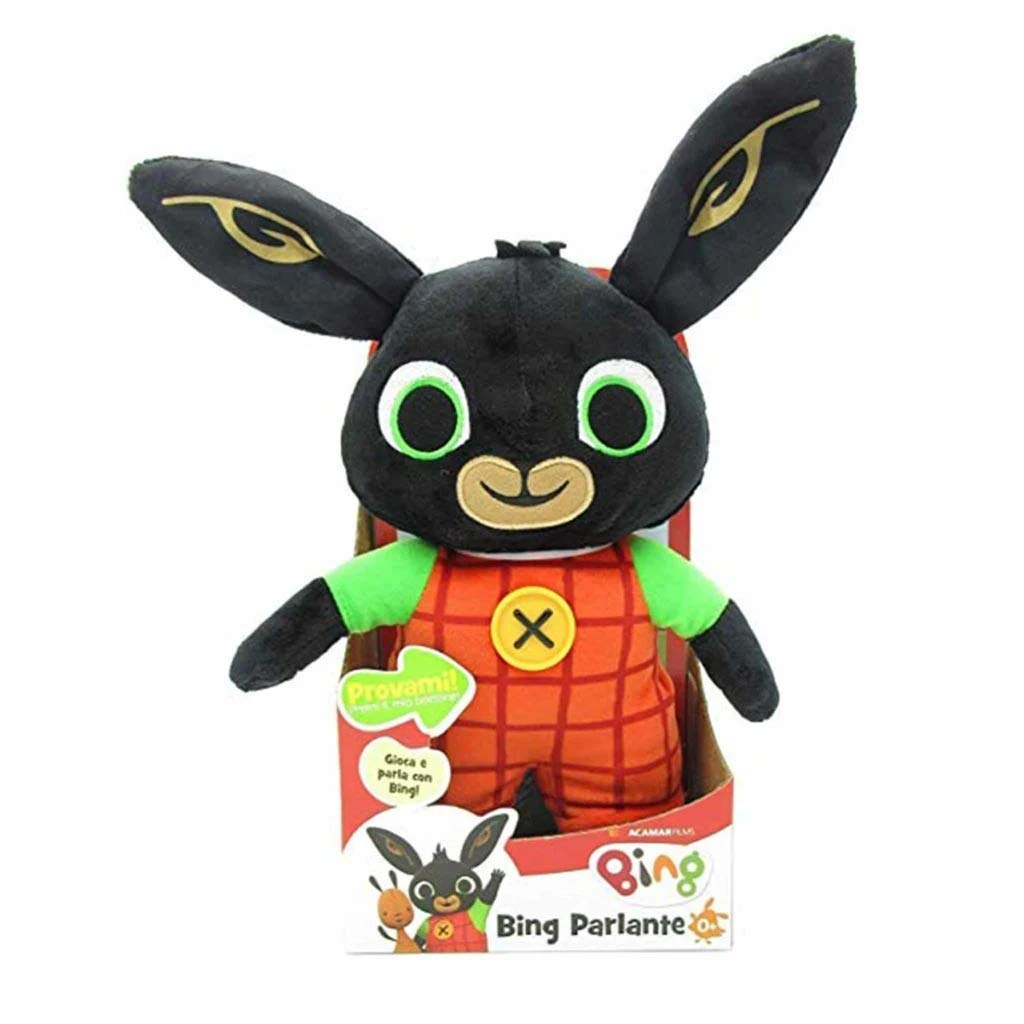 Giochi Preziosi Bing - Plüschtier 33 cm Sprecher Charakter Bing, drücken Sie den Knopf und erzählt I
