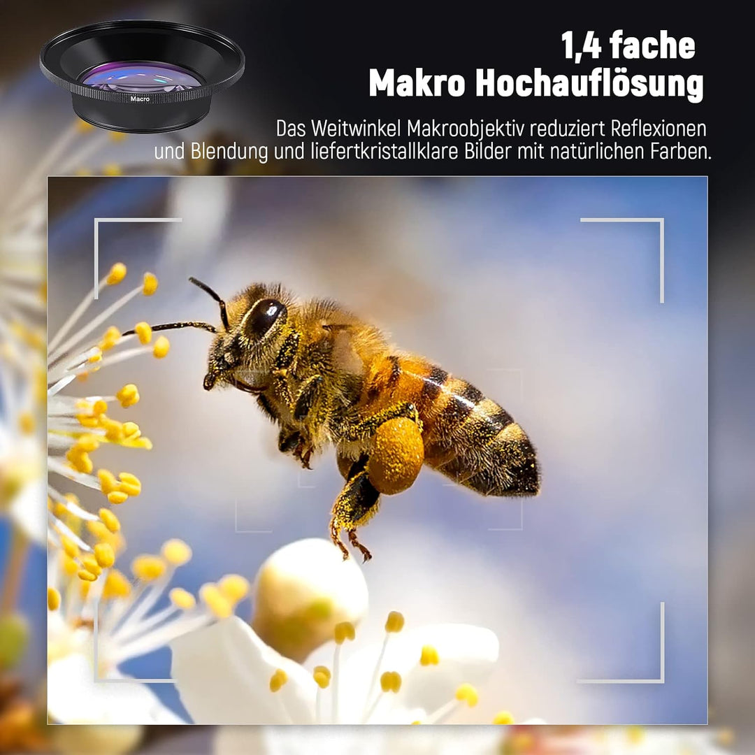 NEEWER 55mm 0,43X HD 2 in 1 Weitwinkel & Makroobjektiv, Ultraweitwinkelobjektiv mit 18mm Brennweite