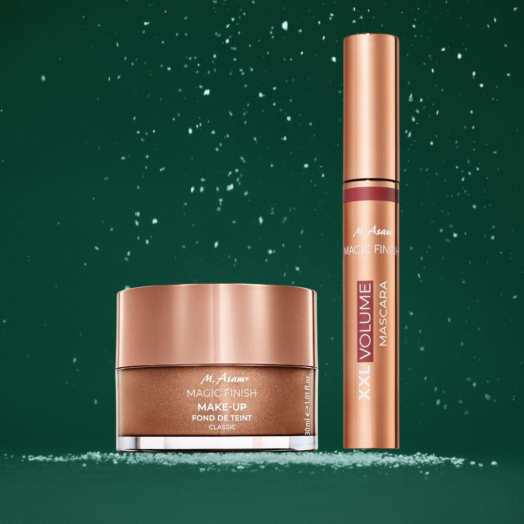 M. Asam Magic Finish Geschenkset – Volume Mascara (10ml) & Make Up Mousse Classic (30ml), 4-in-1 Mak