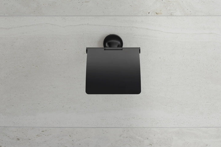 Duravit Papierrollenhalter Starck T, für 1 Rolle, Wandmontage, Schwarz Matt mit Deckel für 1 Rolle S