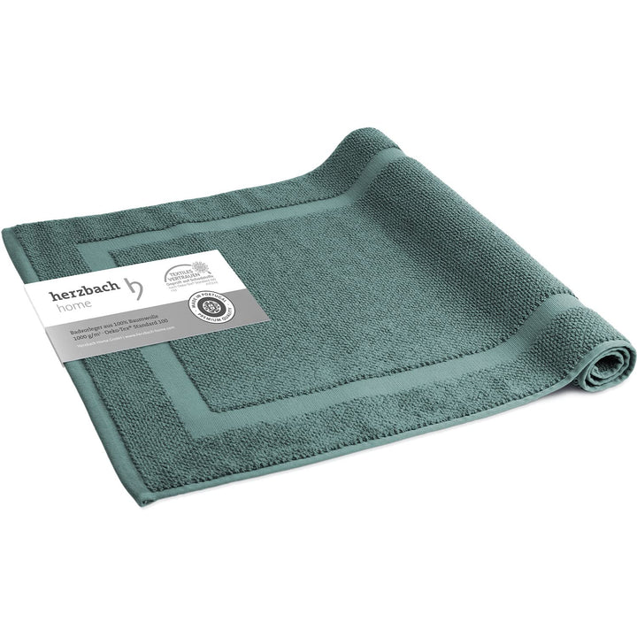 herzbach home Badvorleger 100% Baumwolle | Duschvorleger | 1.000 g/m² | Saugfähig | Waschbar (Ozeang