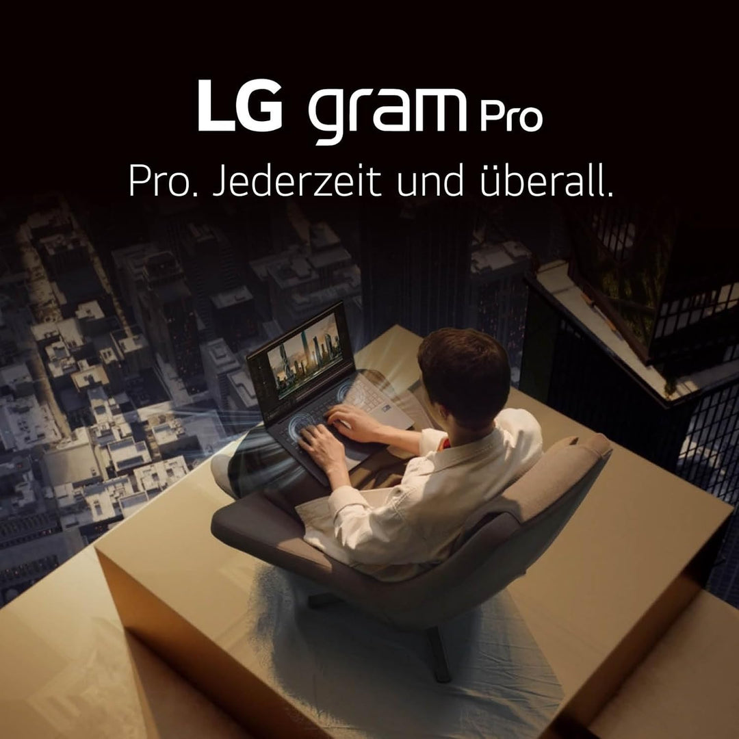 2024 LG gram Pro 16 Zoll Notebook - 1199g Intel Core Ultra7 Laptop (16GB RAM, 1TB Dual SSD, 24,5h Ak